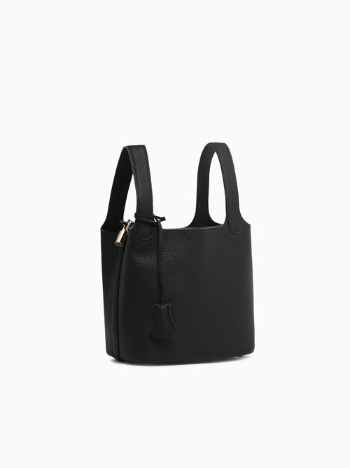 Skandia Top Handle Black Leather Black