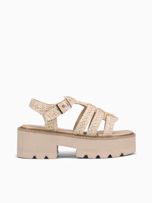 Taylor Beige Raffia Beige / 5 / M