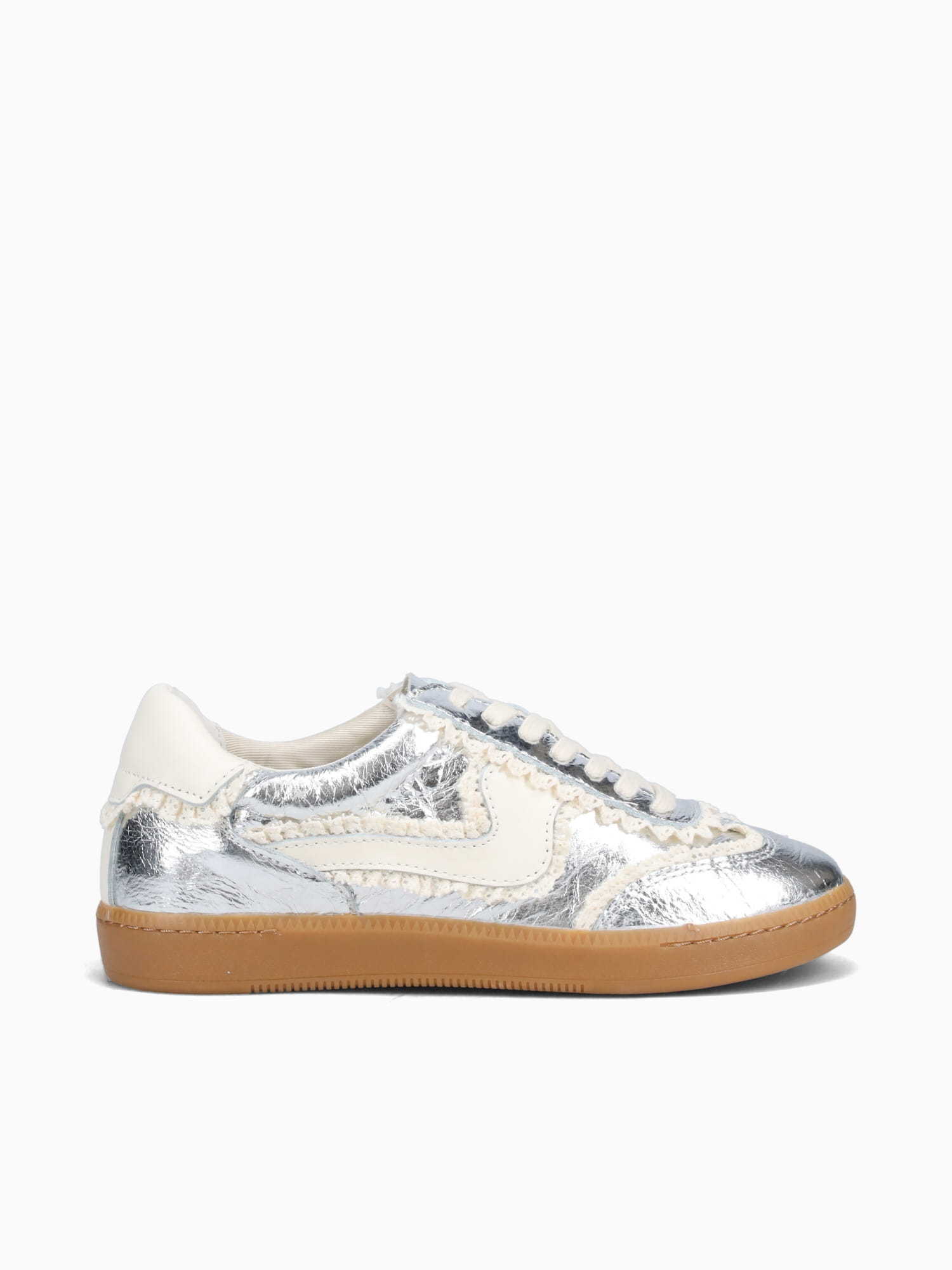 Notice Lace Silver Distressed Leather Silver / 6 / M