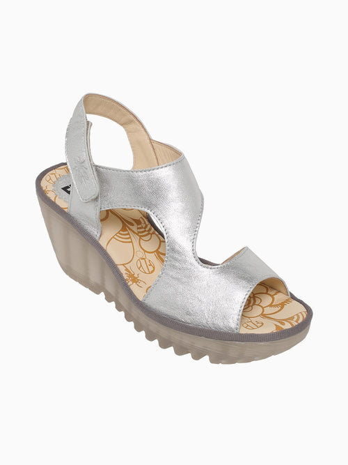 Yoxa576fly Silver Leather Silver / 36 / M