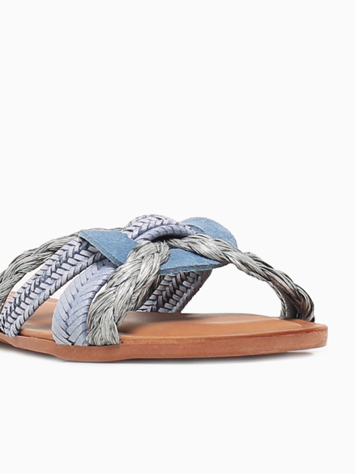 994p Blue Leather Raffia Blue / 5 / M