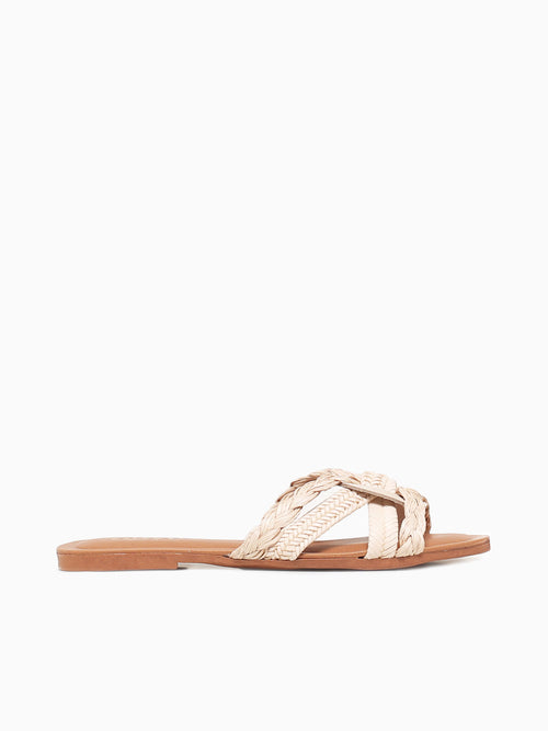 994p Natural Leather Raffia Natural / 5 / M