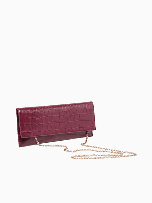 Adelle Clutch Wine Red