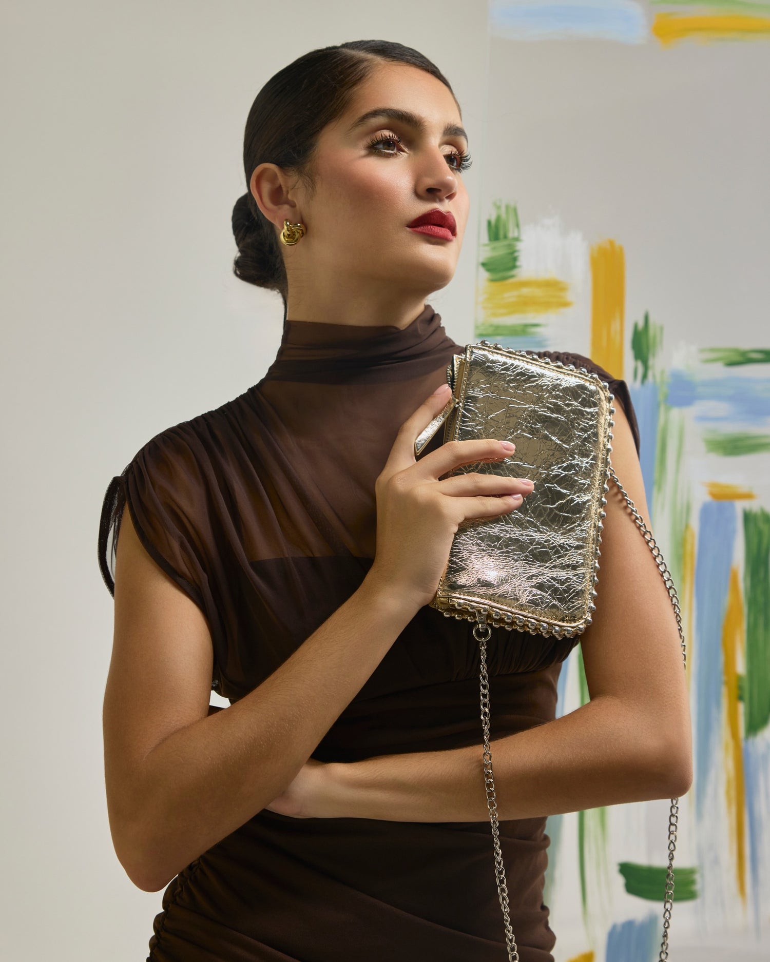 Rocky Crossbody Gold Leather