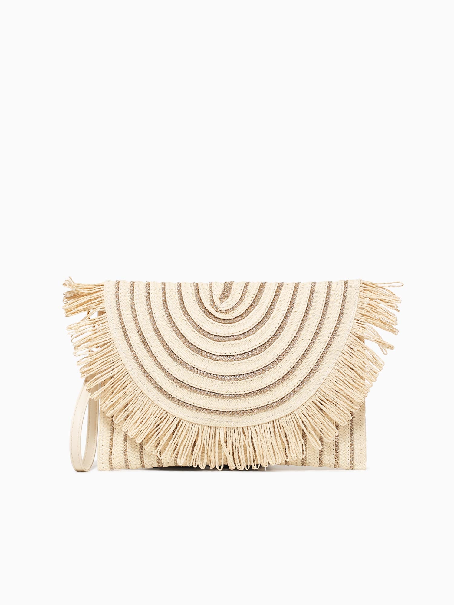 36315 Katie Casual Clutch Ivory Gold Off White