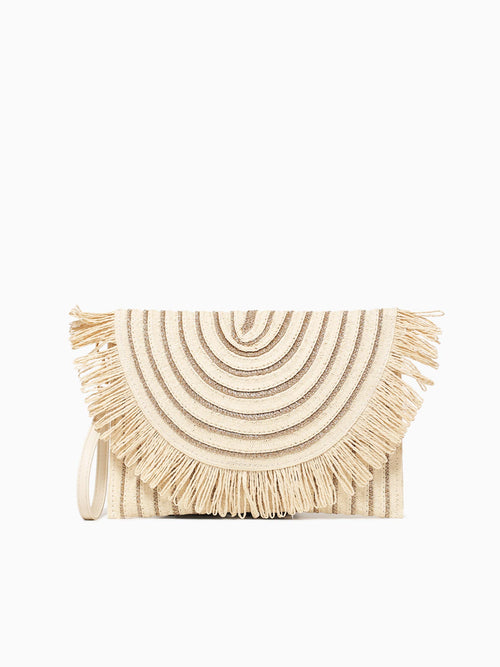 36315 Katie Casual Clutch Ivory Gold Off White