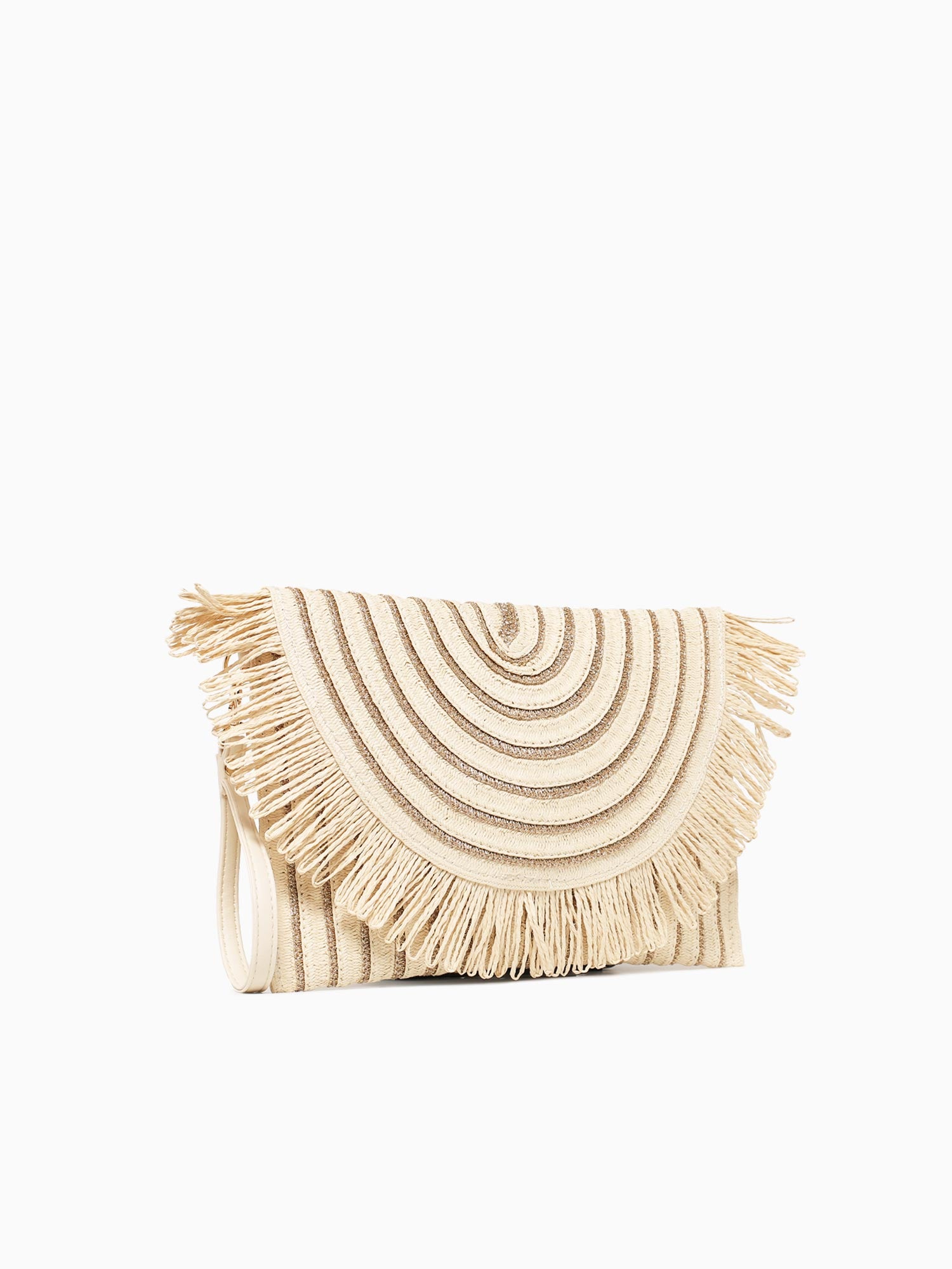 36315 Katie Casual Clutch Ivory Gold Off White