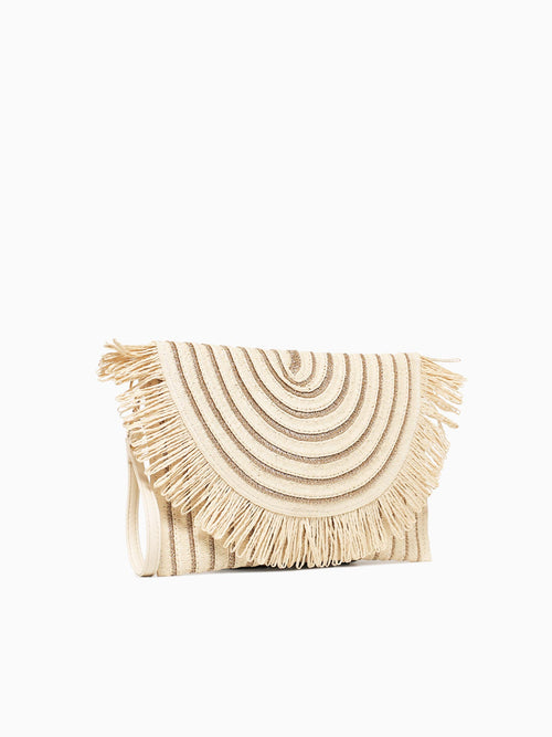 36315 Katie Casual Clutch Ivory Gold Off White