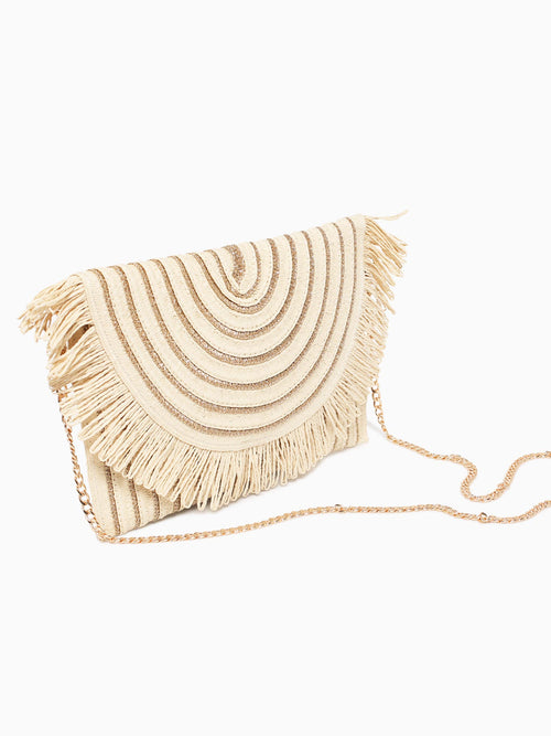 36315 Katie Casual Clutch Ivory Gold Off White
