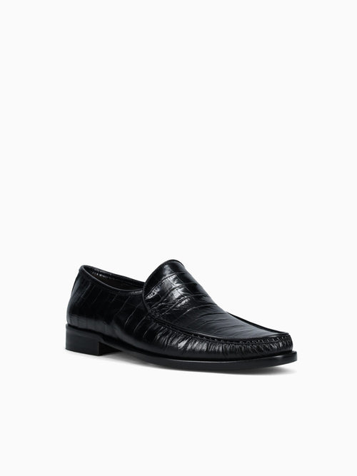 9045 Black Vitello Croco Black / 7 / M