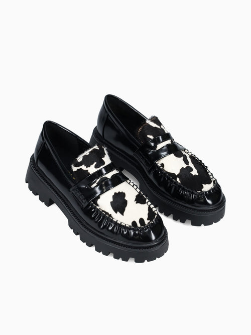 Bowie Cow Print Black White / 5 / M