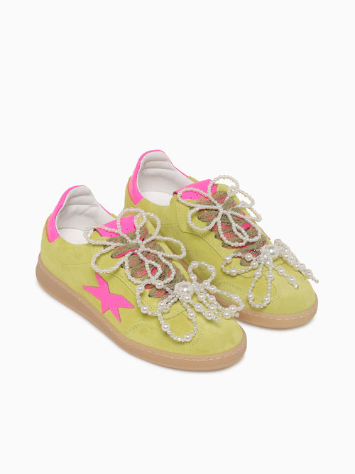 526var E986 Lime Fuxia suede Bright Green / 36 / M