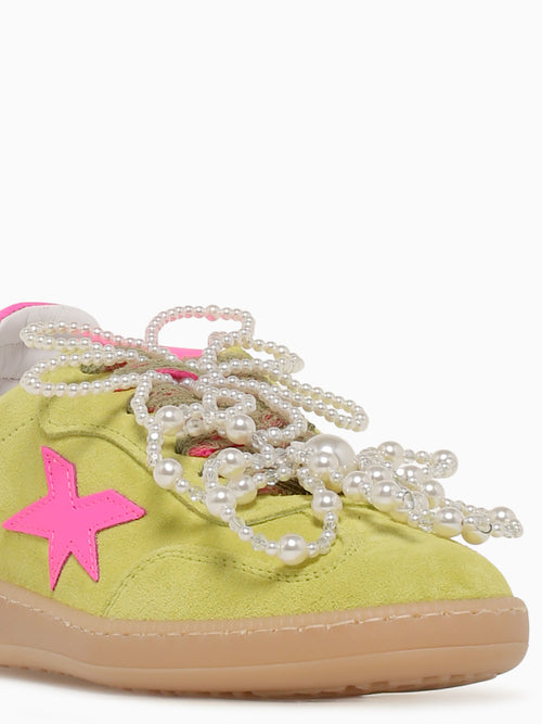 526var E986 Lime Fuxia suede Bright Green / 36 / M