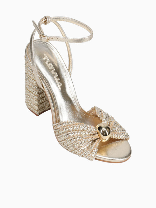 Anjali Gold Raffia Gold / 5 / M