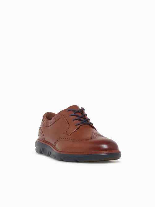 Larkin Wing Tip Tan Leather 204168 Tan / 8 / M
