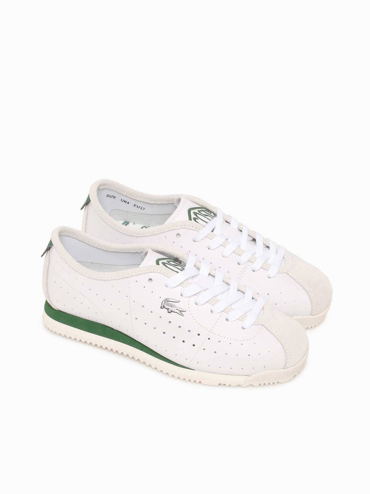 Club Low Wht Dk grn leather White / 5 / M