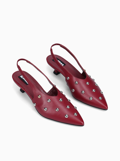 Eros Studs Burgundy Leather Wine / 36 / M