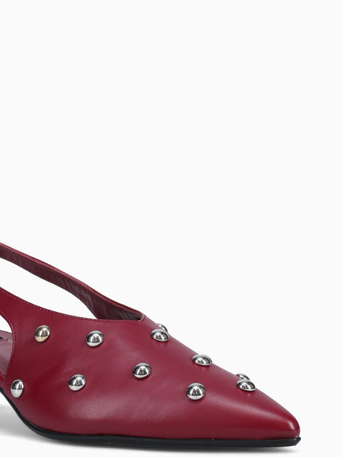 Eros Studs Burgundy Leather Wine / 36 / M