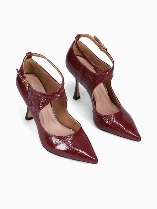 Ximena Velvet Rouge Patent Leather Wine / 5 / M
