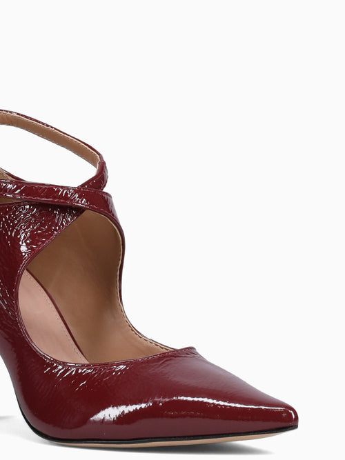 Ximena Velvet Rouge Patent Leather Wine / 5 / M