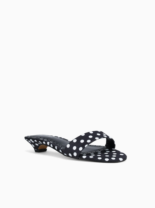 Berry Black Polka Dot Fabric Black White / 5 / M