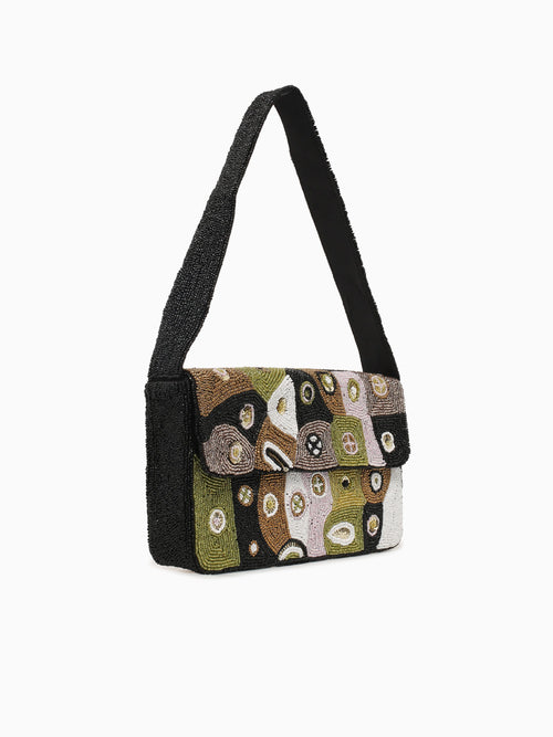 Art Deco Bead Shoulder Bag Multi Multi