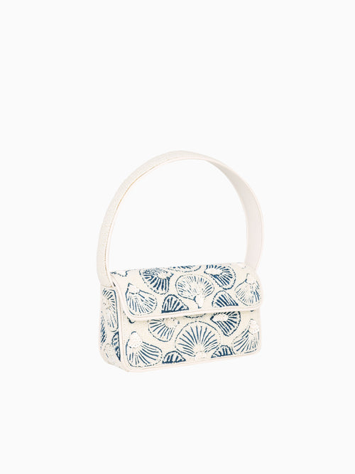 Sea Shells Beaded Bag Blue