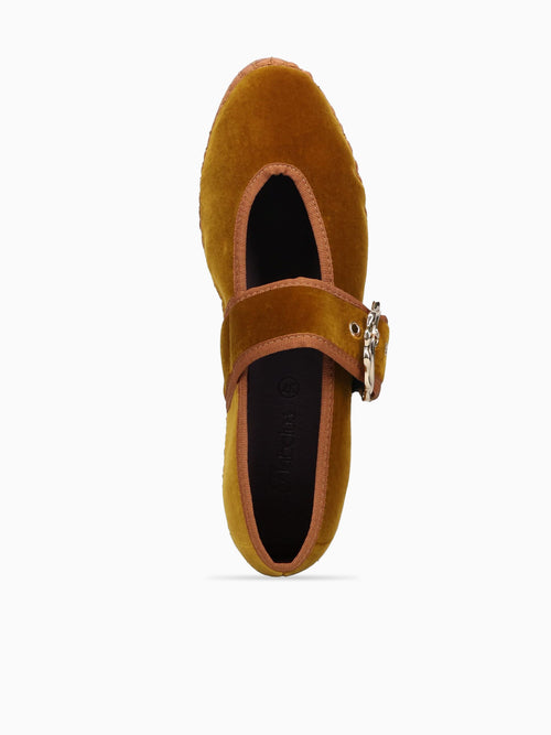 Sophie Mustard Velvet Dark Yellow / 36 / M