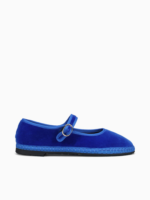 Mary Jane Oe Blue Velvet Blue / 5 / M
