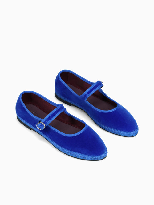 Mary Jane Oe Blue Velvet Blue / 5 / M
