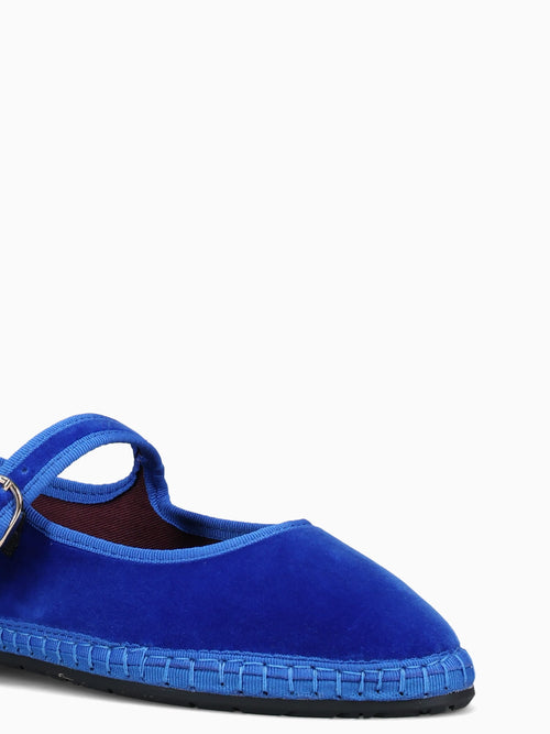 Mary Jane Oe Blue Velvet Blue / 5 / M