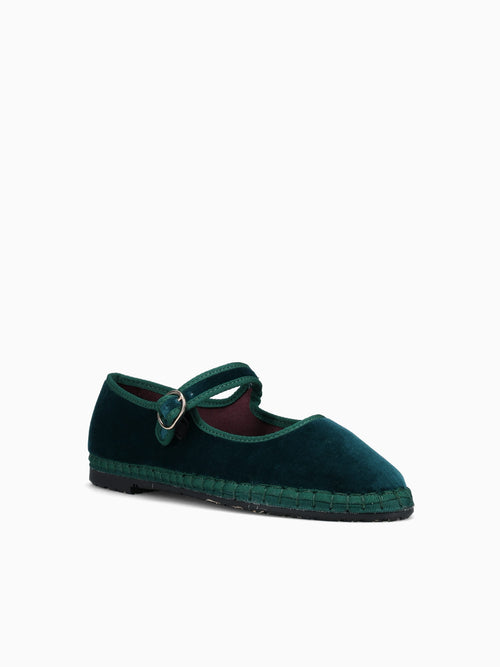 Mary Jane Leonor Dark Green Velvet Green / 36 / M