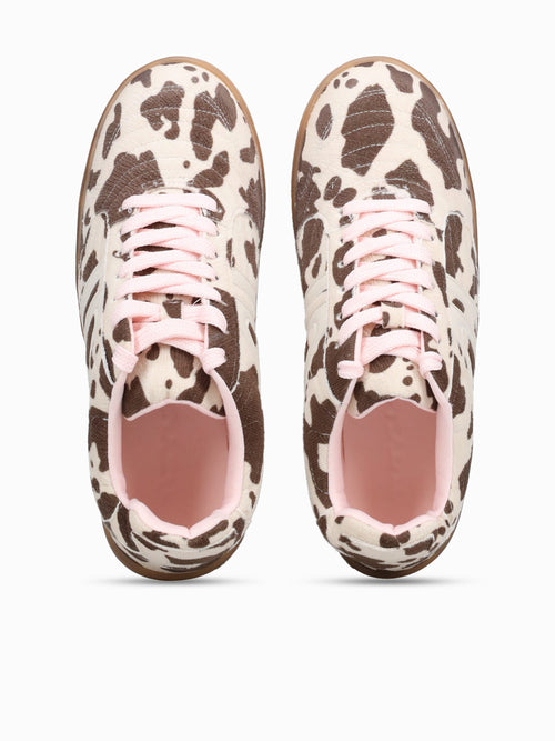 Bessie Cow Print Brown Multi / 5 / M