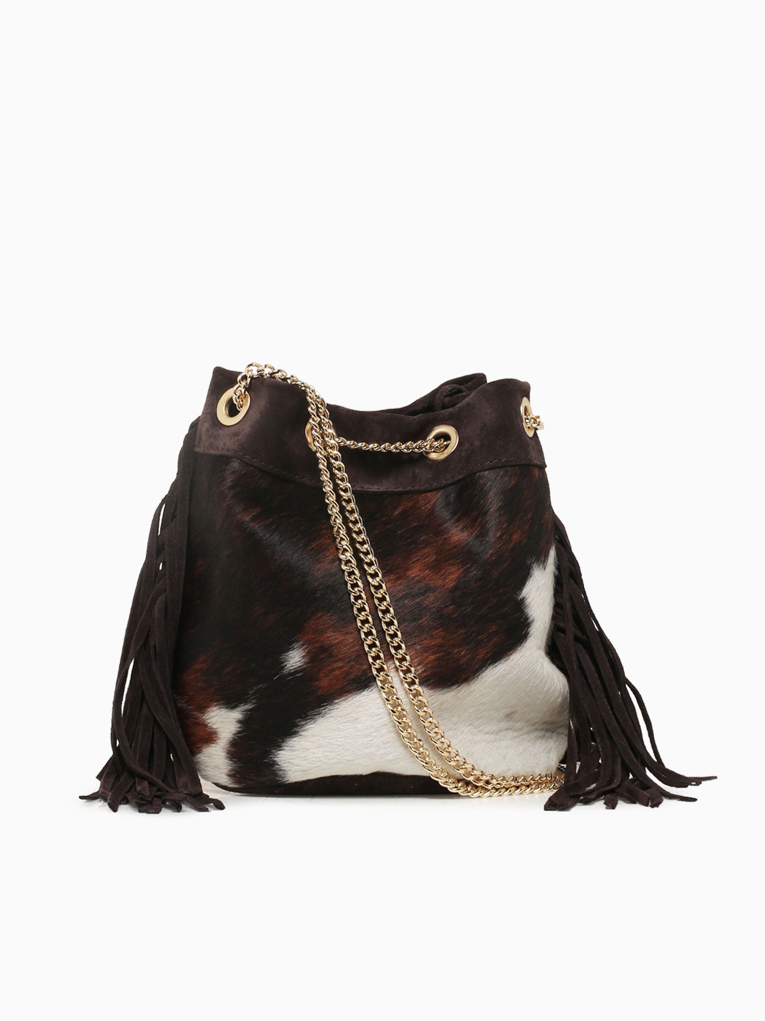 Liliana Bucket Bag Cow Print Brown Multi