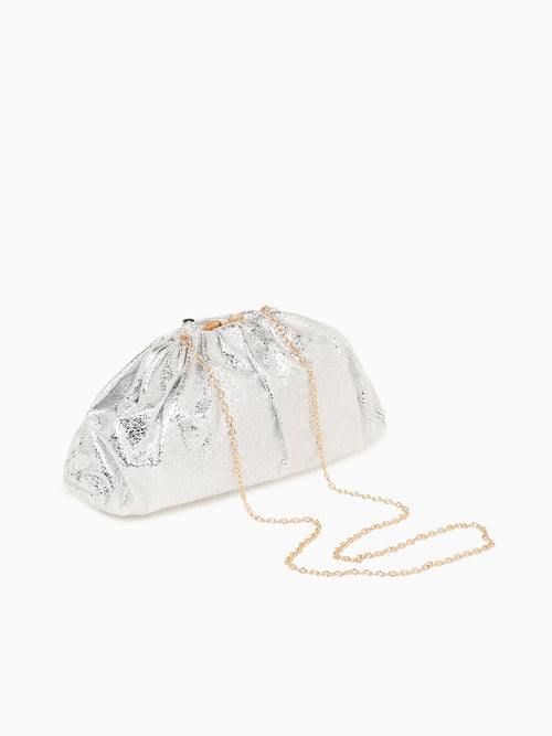 Ava Clutch Silver Silver