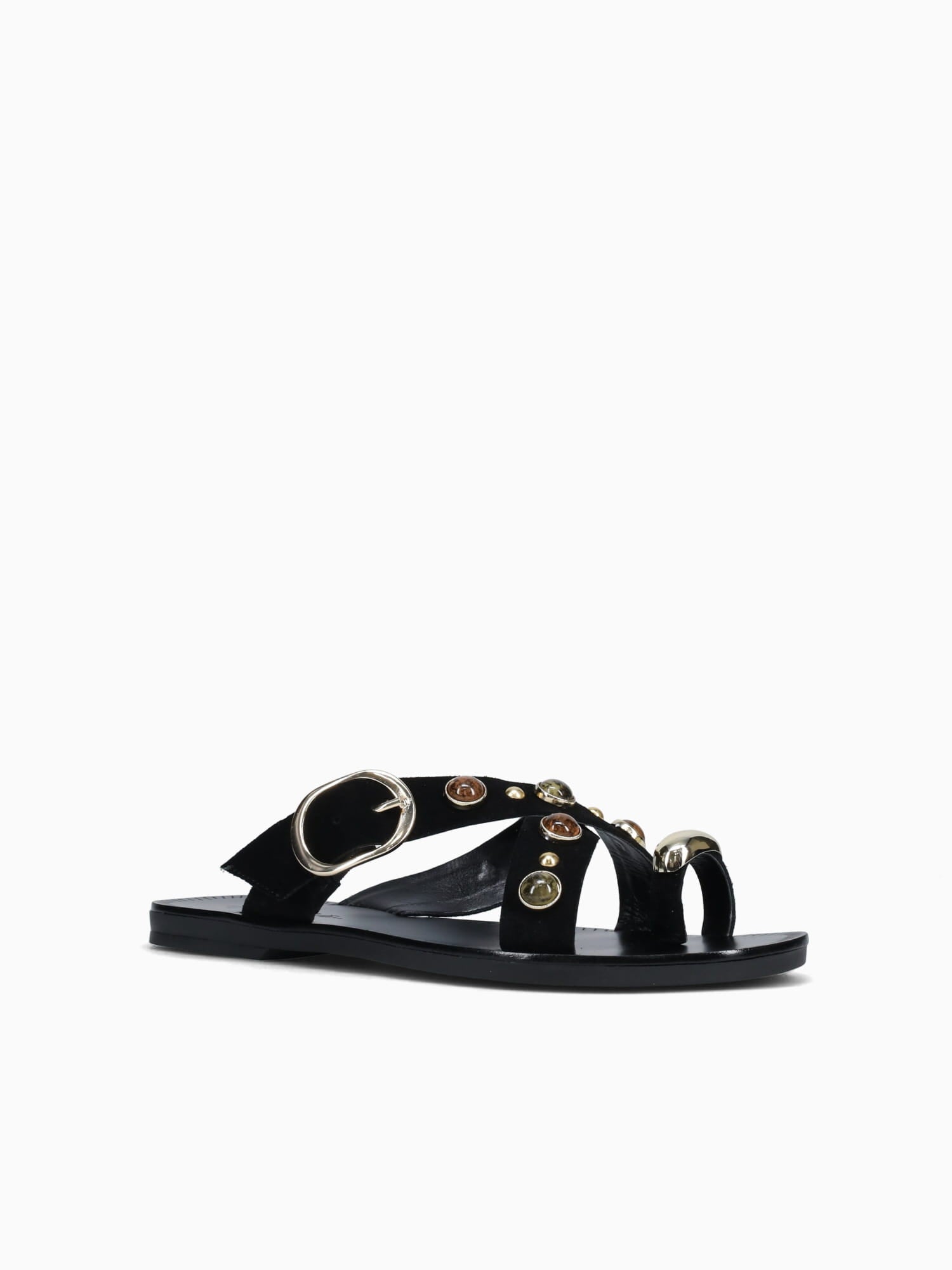 Loretta Black Gold suede Black / 5 / M