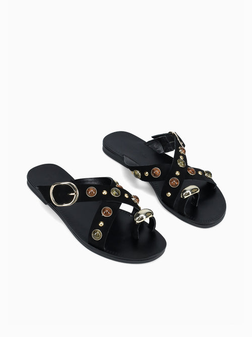 Loretta Black Gold suede Black / 5 / M