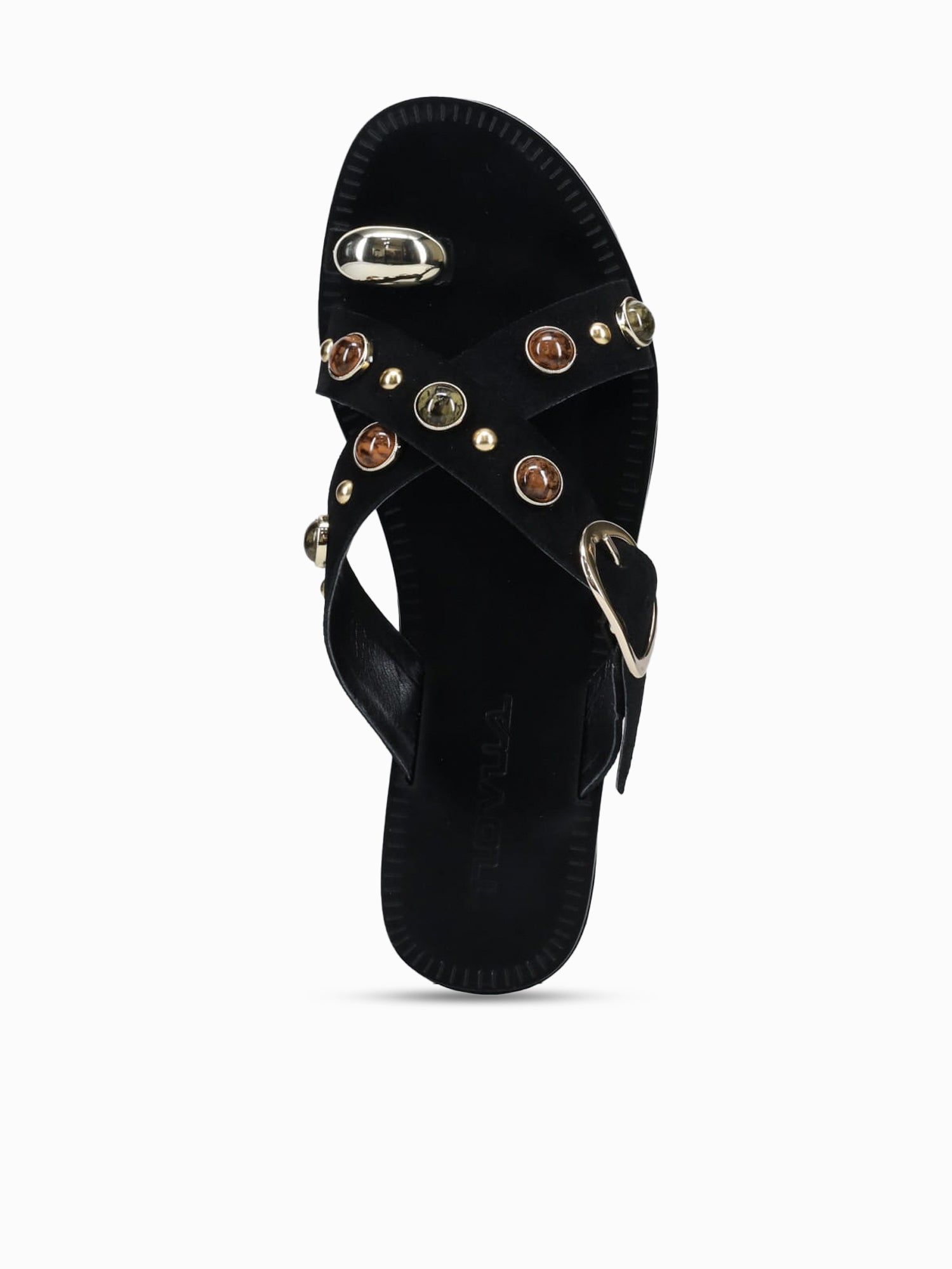 Loretta Black Gold suede Black / 5 / M