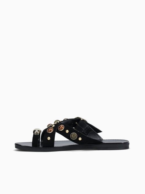 Loretta Black Gold suede Black / 5 / M