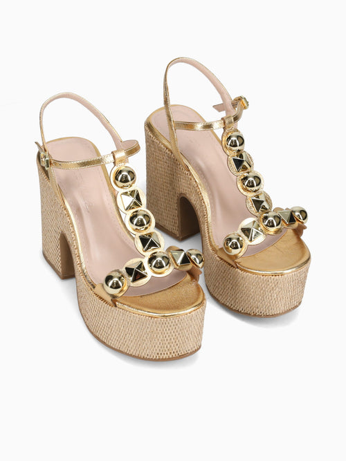 Phillippa Gold Crystal Leather Gold / 5 / M