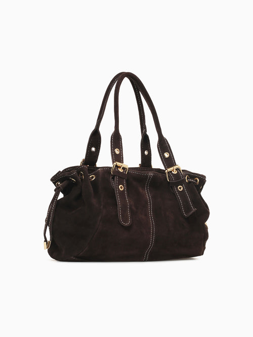 Beltra Suede Top Handle Cioccolato Dark Brown
