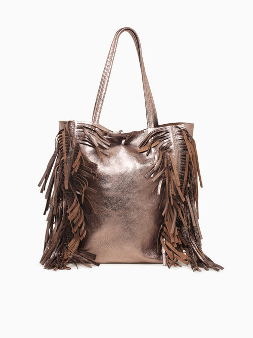 Shopper Big Boho Tote Bronzo Scuro Bronze
