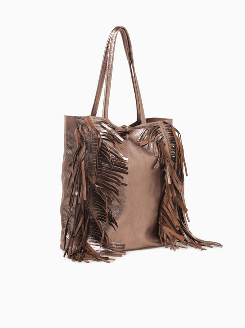 Shopper Big Boho Tote Bronzo Scuro Bronze