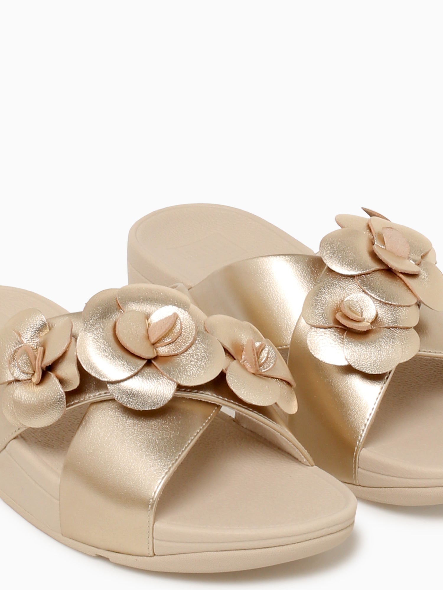 Lulu Flower Cross Slide Platino Leather Silver / 5 / M