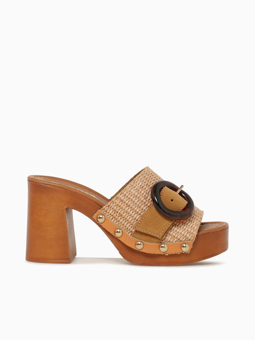 9420 Natural Brandy raffia Suede Natural / 36 / M