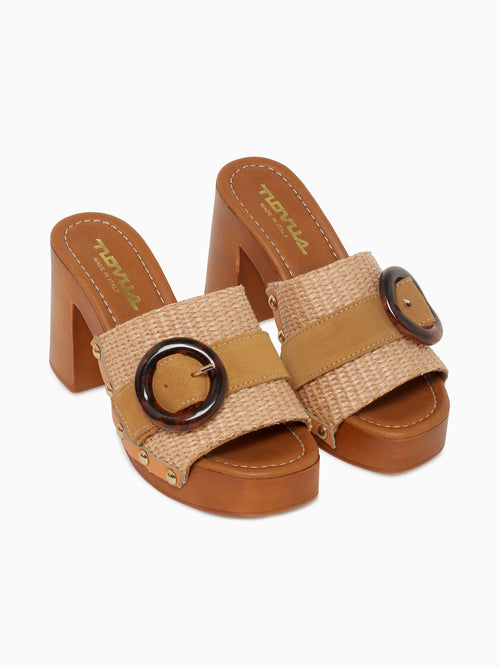 9420 Natural Brandy raffia Suede Natural / 36 / M