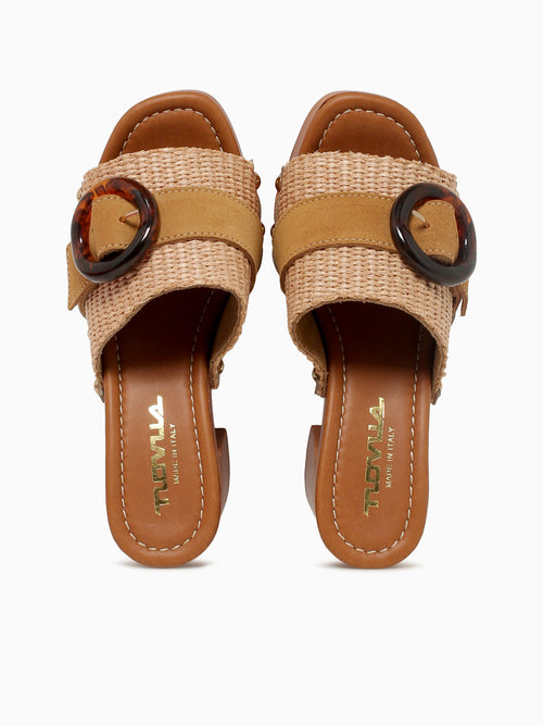 9420 Natural Brandy raffia Suede Natural / 36 / M