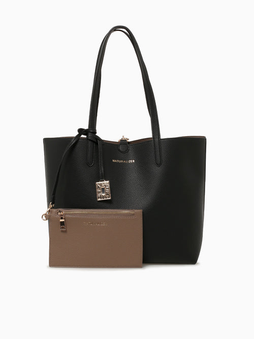 Nicole Tote Bag Black Brown Brown