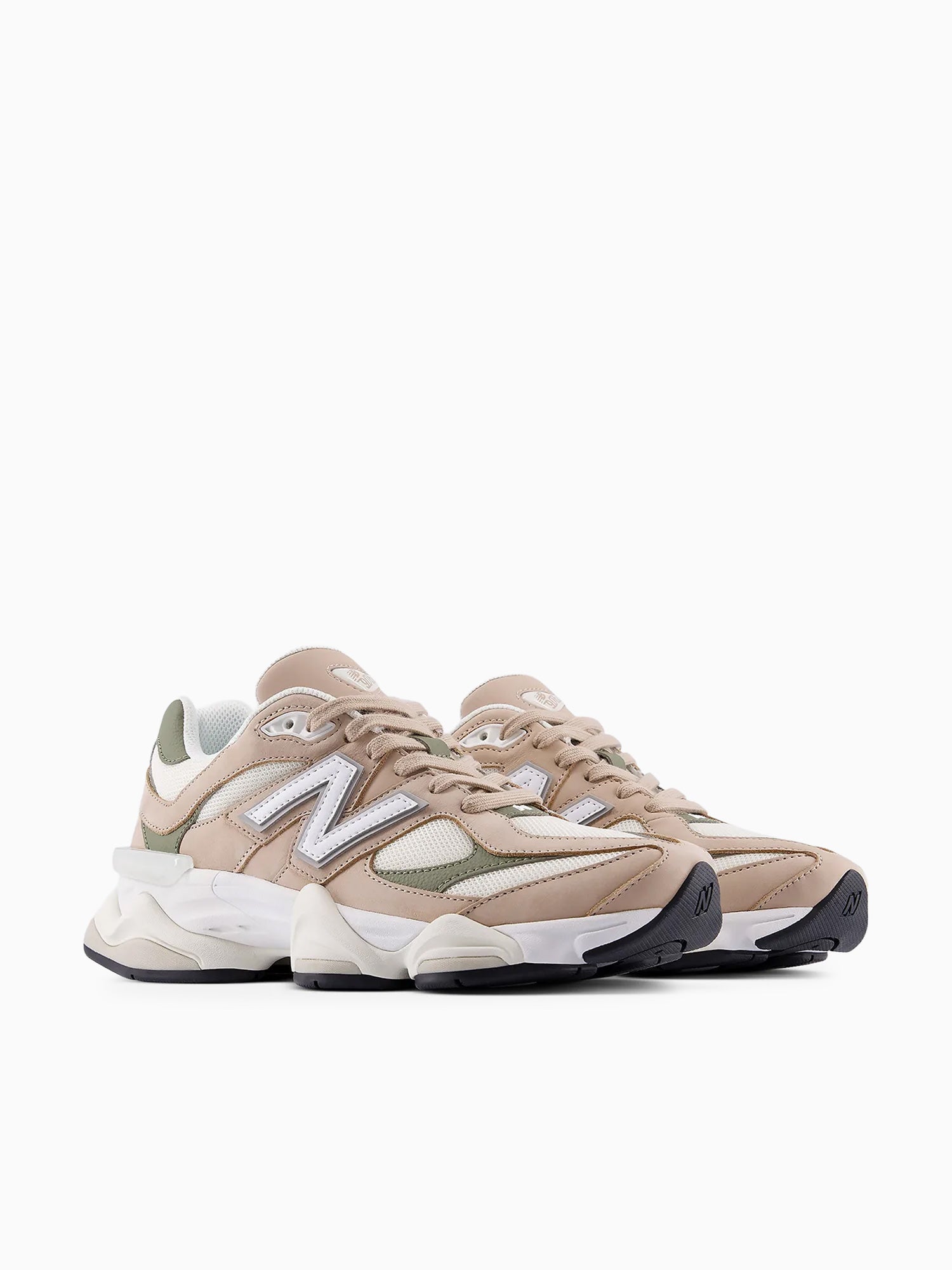9060 Beige Green leather Beige / 4 / M