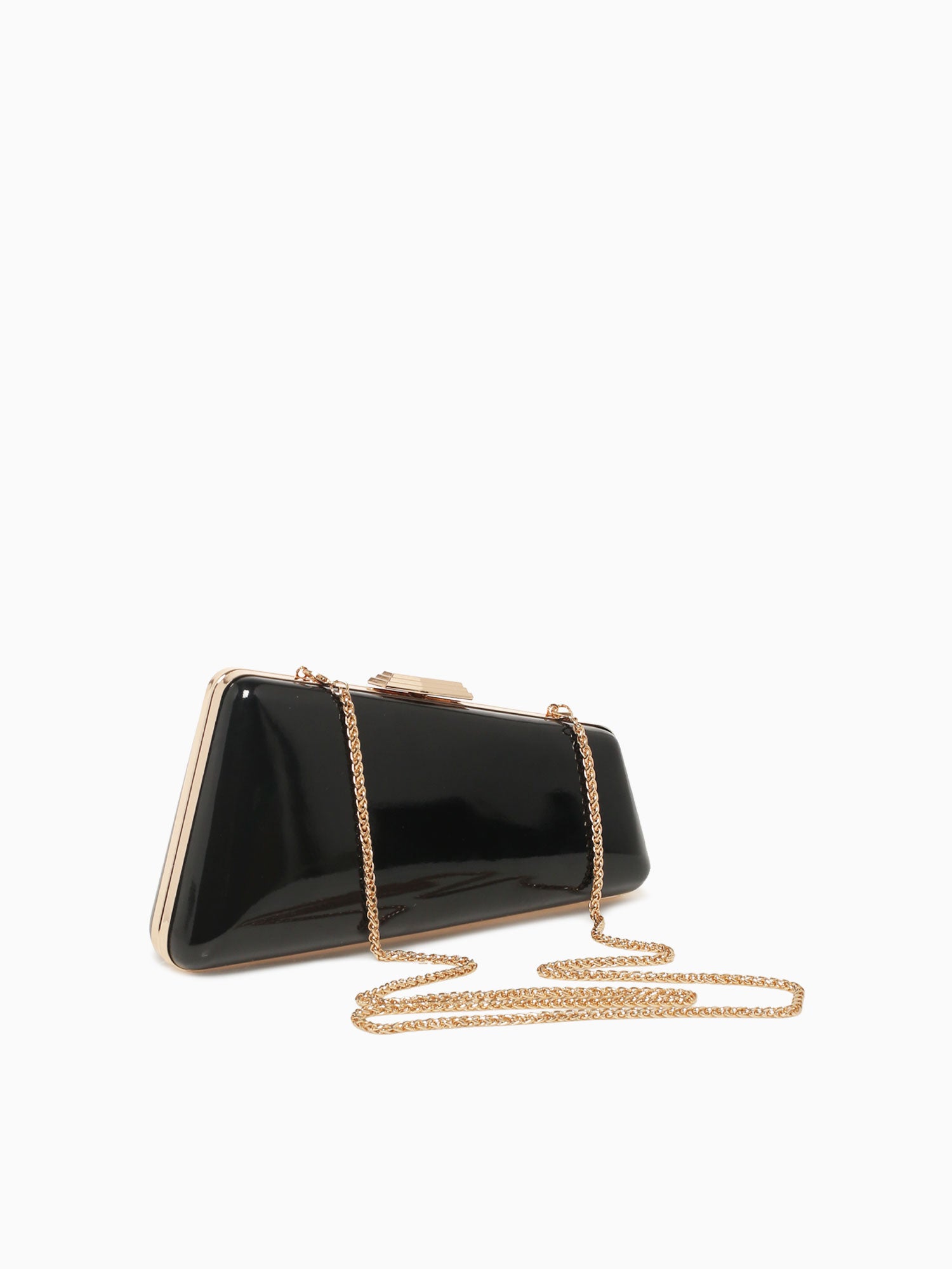 Irene Patent Box Bag Black Black